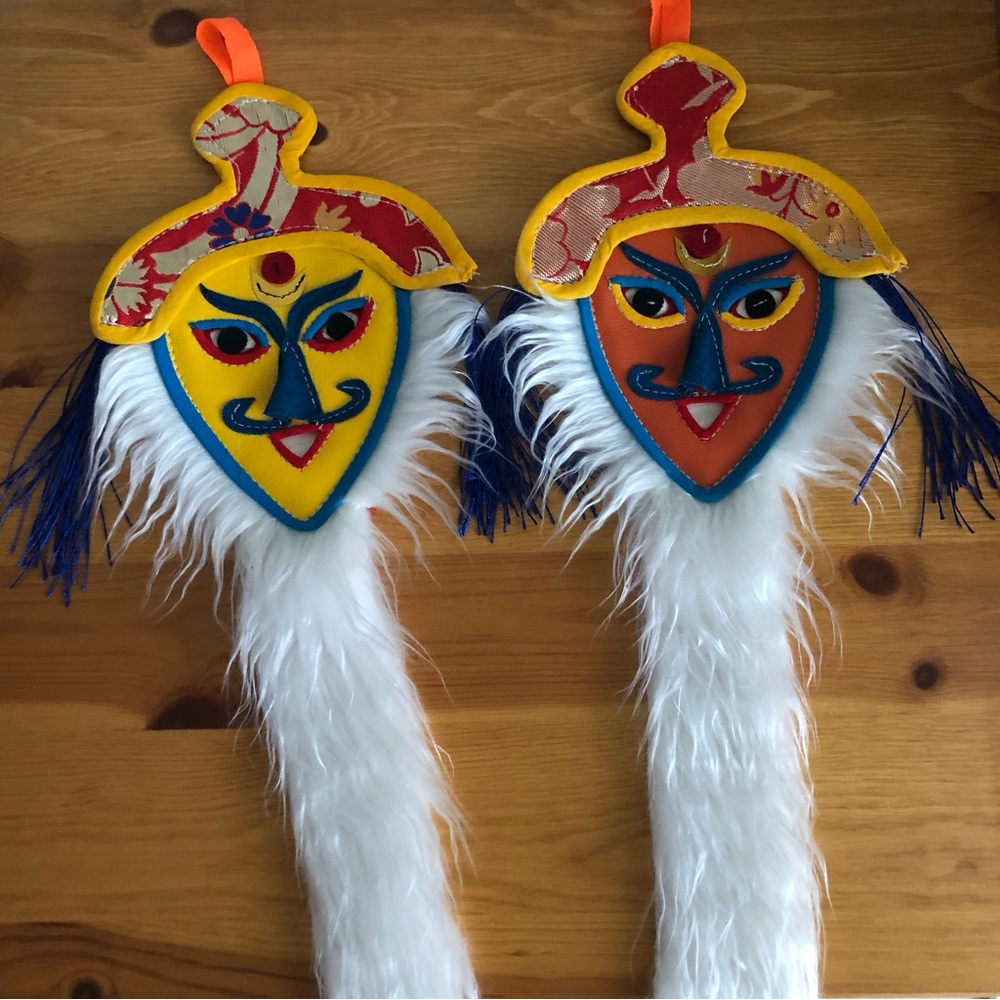 Tibetan Opera Mask Handmade in Tibet X2